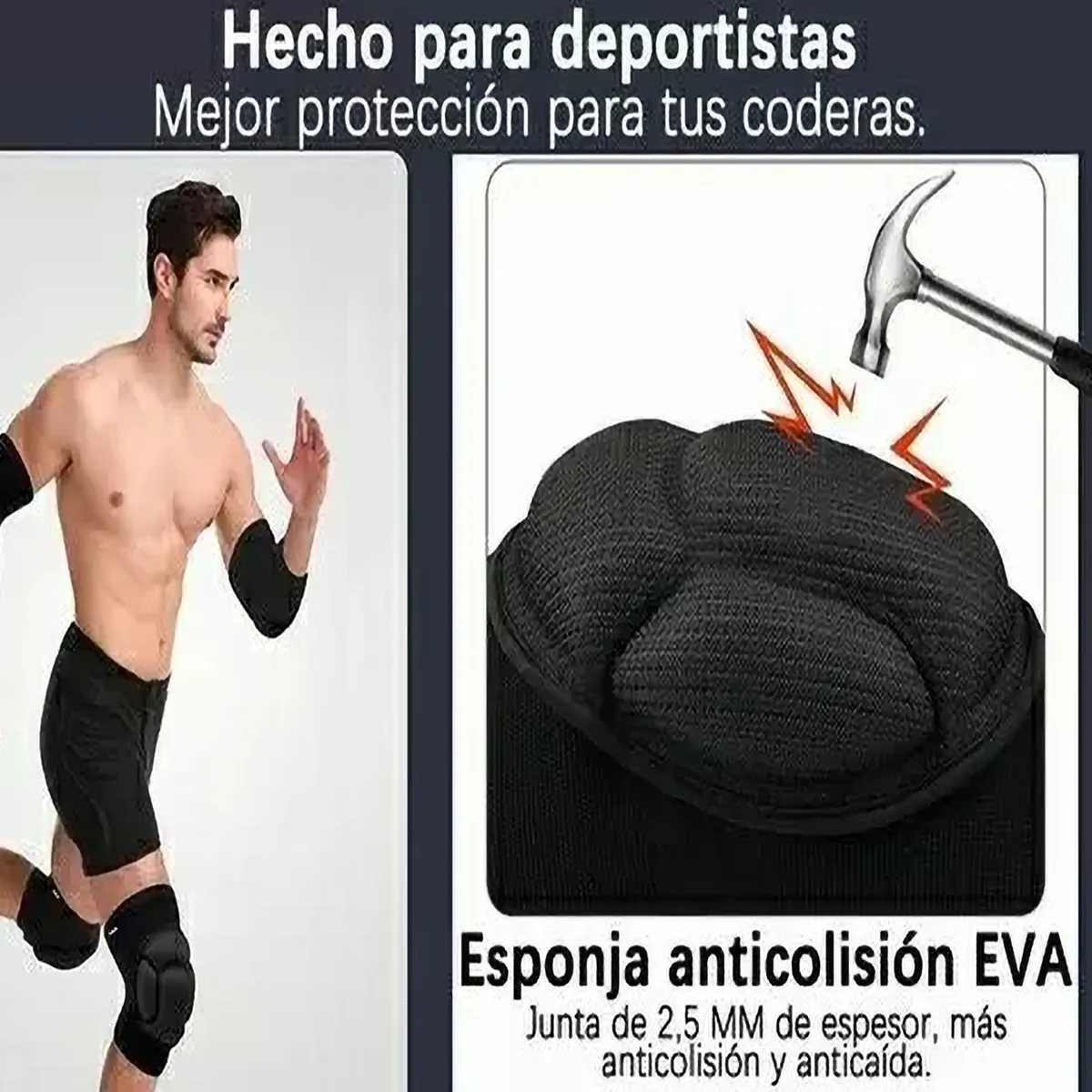 Foto 5 pulgar | Rodilleras Deportivas Elasticas  2 Piezas, Talla M Lab.g Negro