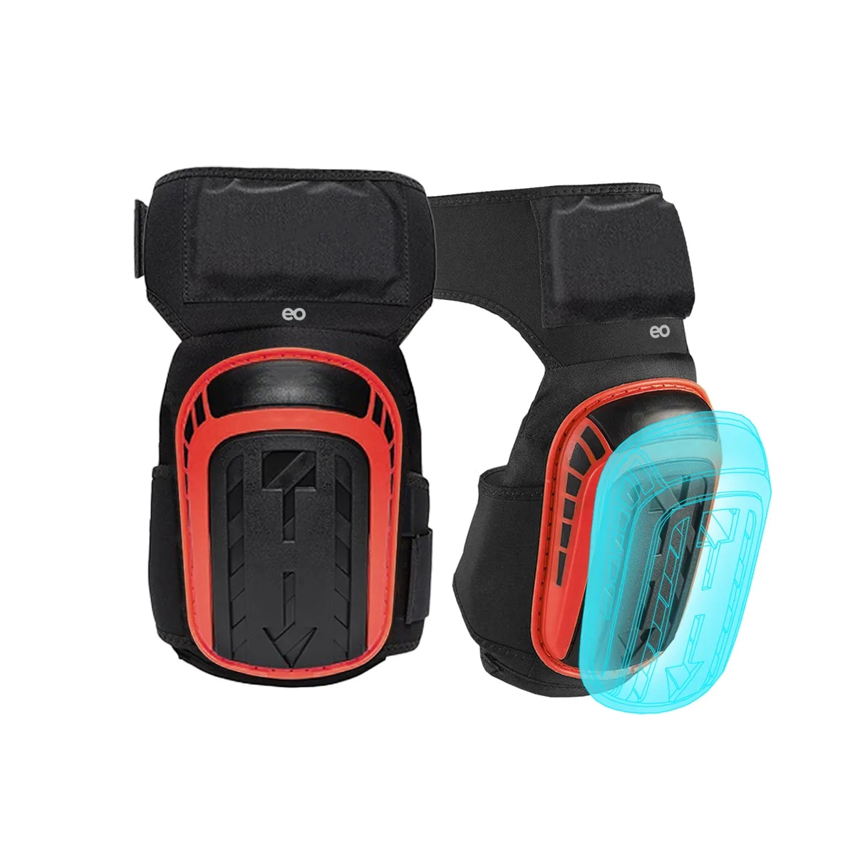 Rodilleras Protectoras Resistentes Al Desgaste Para Trabajo Eo Safe Imports Esi-20160 Rojo