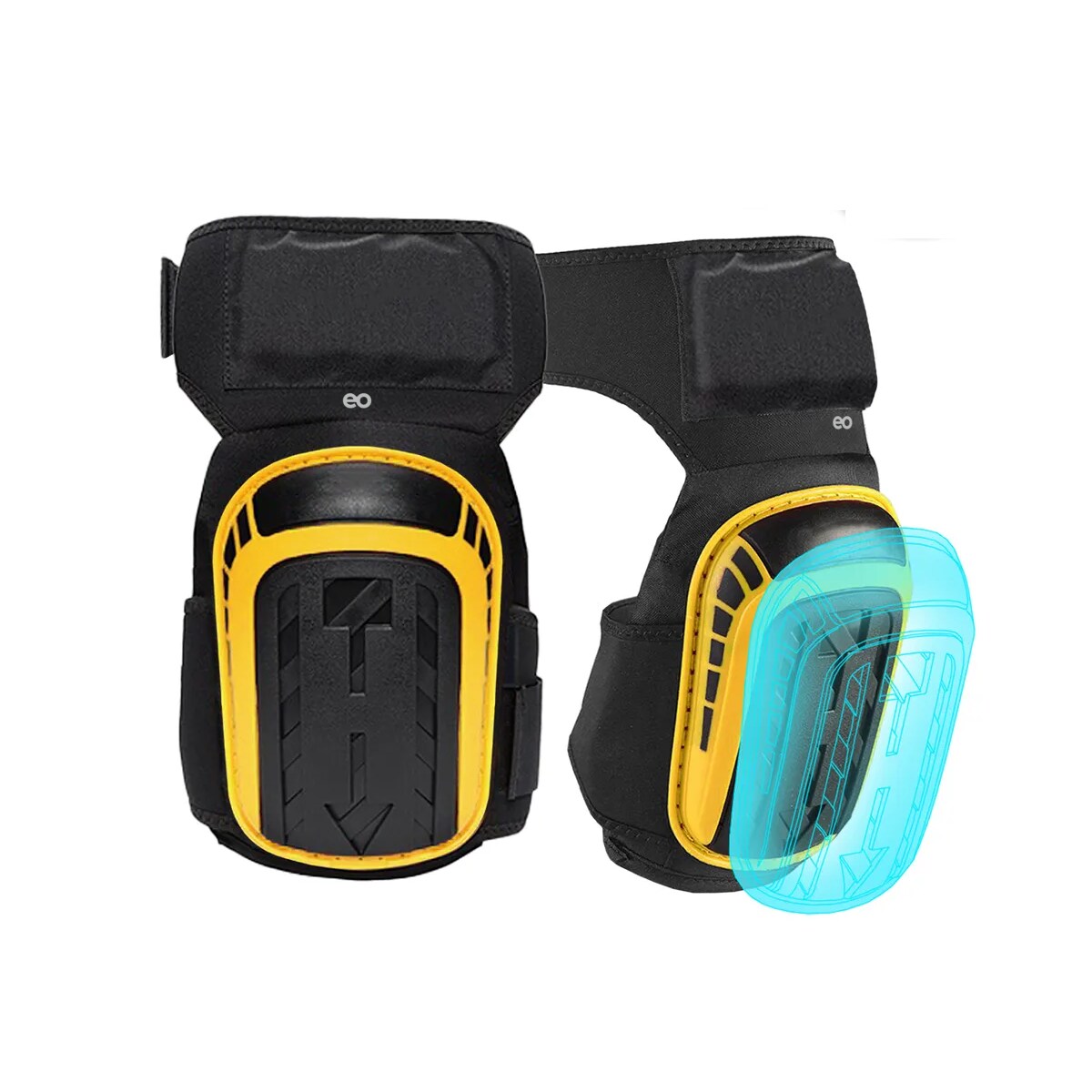 Rodilleras Protectoras Resistentes Al Desgaste Para Trabajo Eo Safe Imports Esi-20159 Amarillo