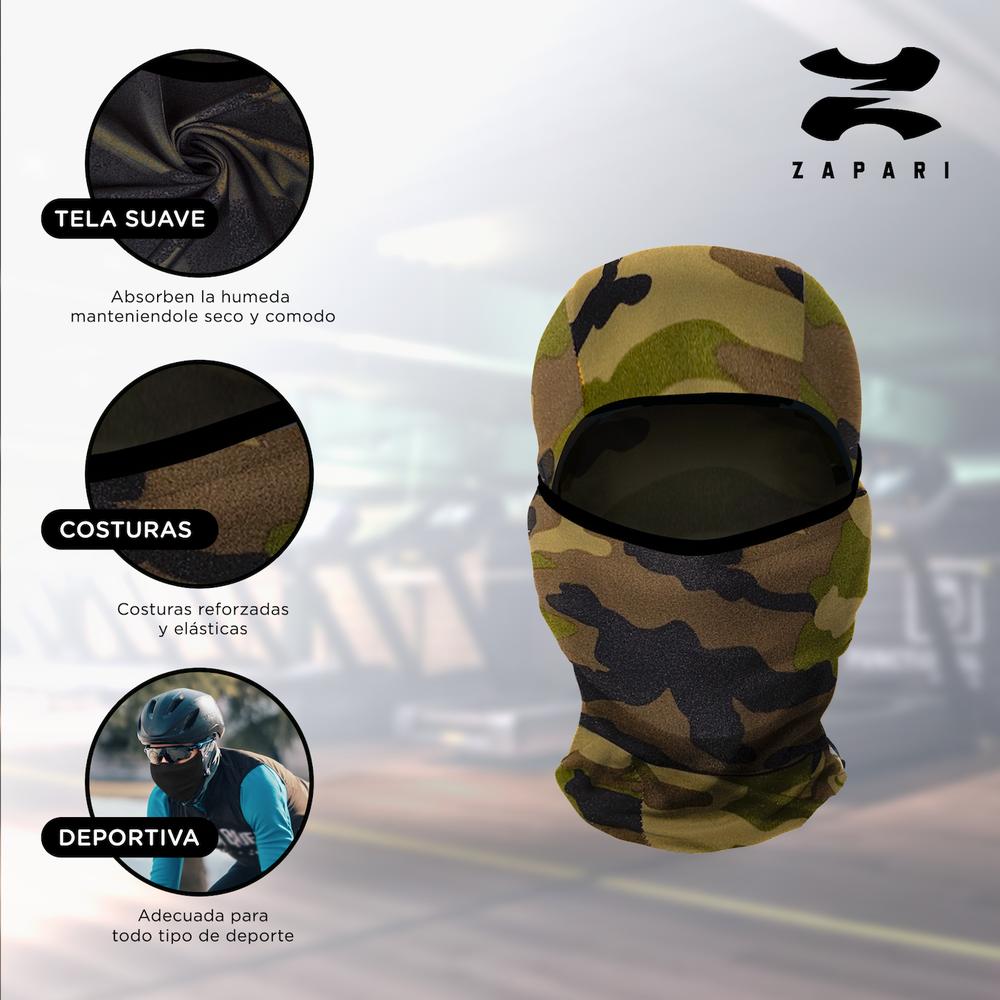 Foto 5 | Pasamontañas Balaclava ZAPARI de Licra Deportiva color Marrón Táctico Protección Frio Viento y Rayos UV