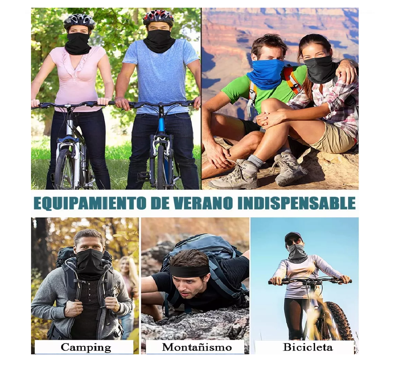 Foto 6 pulgar | Bandanas Deportivas Belug para Ciclismo 5 Piezas