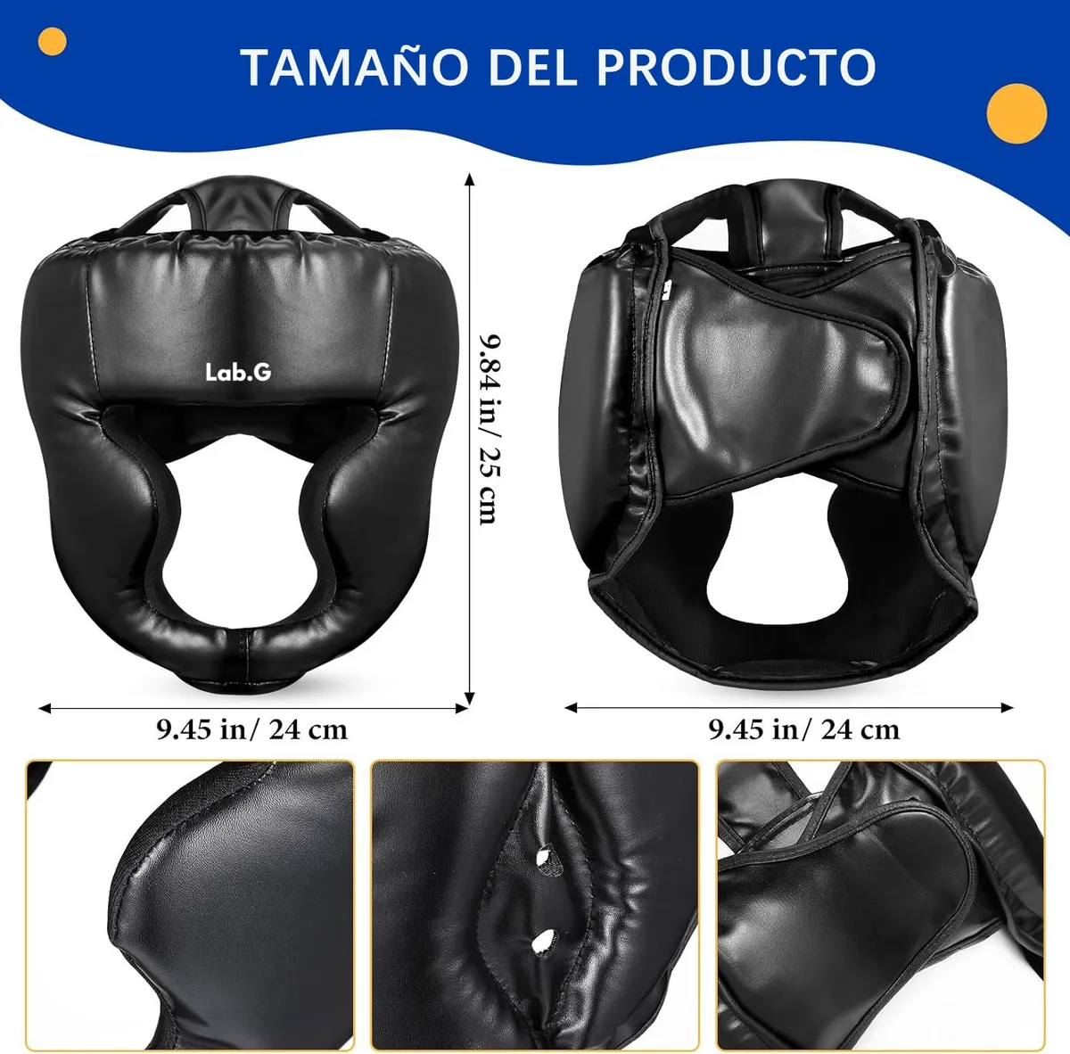 Foto 4 pulgar | Careta Lab.g Casco Para Boxeo Taekwondo De Barra Protector Cabeza Negro