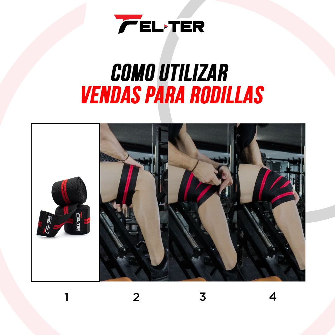 Foto 4 pulgar | Vendas para Rodillas Felter Fitness Negras