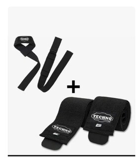 Foto 1 | Venda Rodilla + Straps Gym Crossfit Powerlifting Pesas Kit 2 Negro
