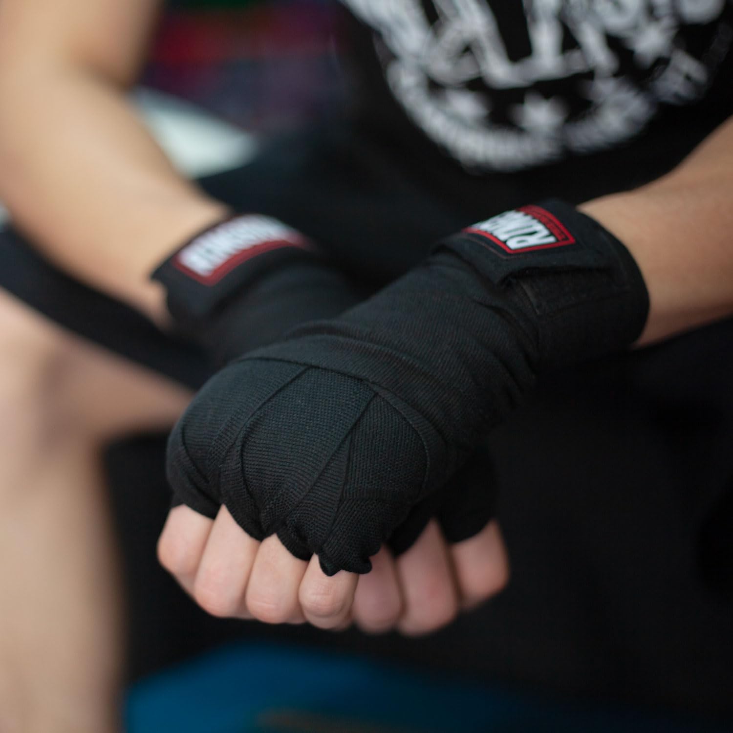 Foto 2 | Envoltorios De Boxeo Para Manos Estilo Mexicano En Forma De Anillo, Color Negro (par) - Venta Internacional.