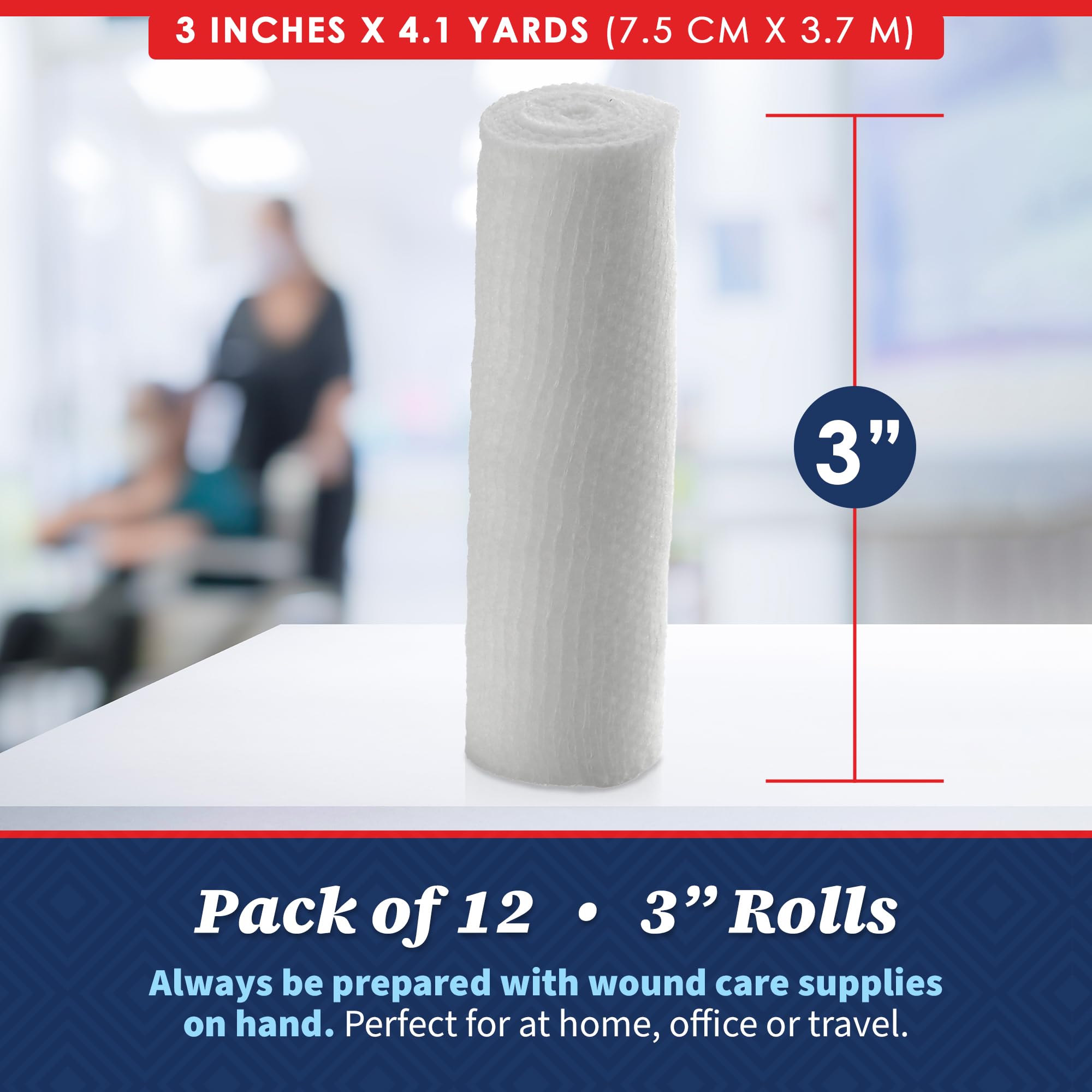 Foto 6 | Rollos De Vendaje De Gasa Medca De 3 X 4,1 Yardas De Grado Médico (paquete De 12) - Venta Internacional.