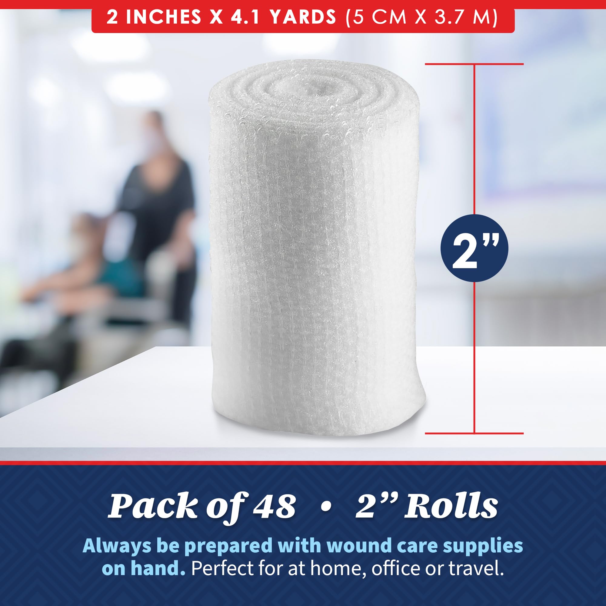 Foto 6 | Rollos De Vendaje De Gasa Medca De 2 X 4,1 Yardas De Grado Médico, Paquete De 48 Unidades - Venta Internacional.