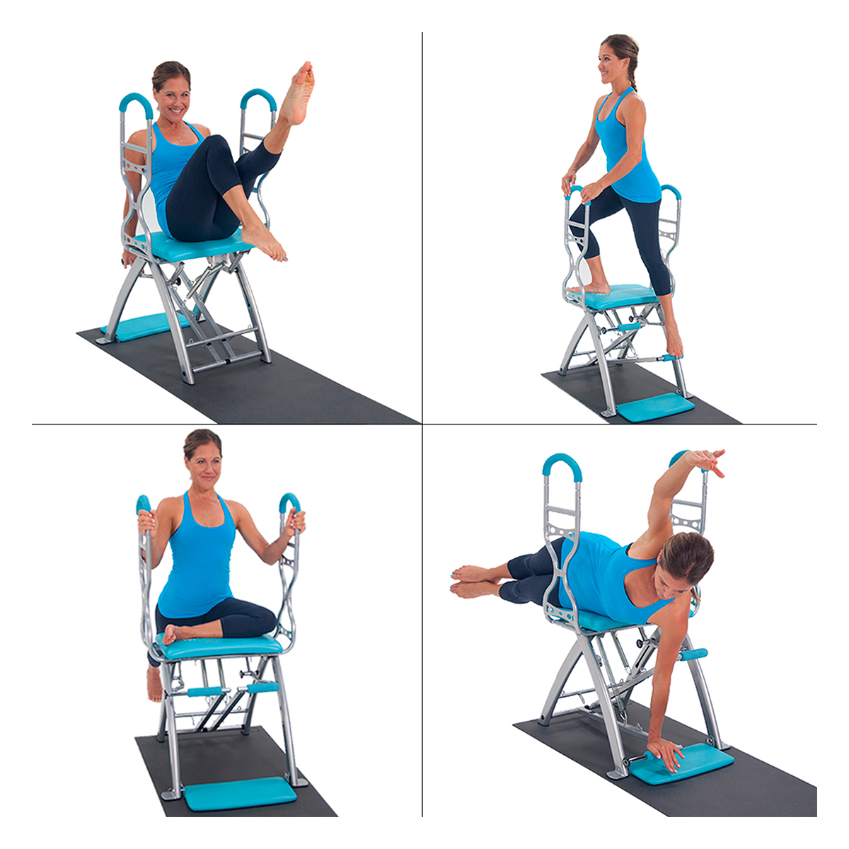 Foto 4 | Silla Banco de Equilibrio y Multiposición Fitness Aeróbics Pilates Tv Ofertas Pro Chair Max Azul con Asas Esculpidoras