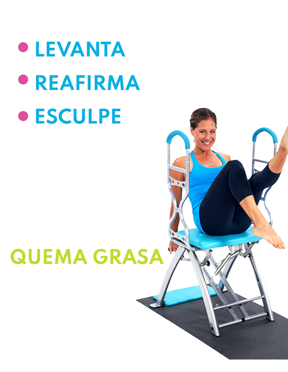 Foto 6 pulgar | Silla Banco de Equilibrio y Multiposición Fitness Aeróbics Pilates Tv Ofertas Pro Chair Max Azul con Asas Esculpidoras