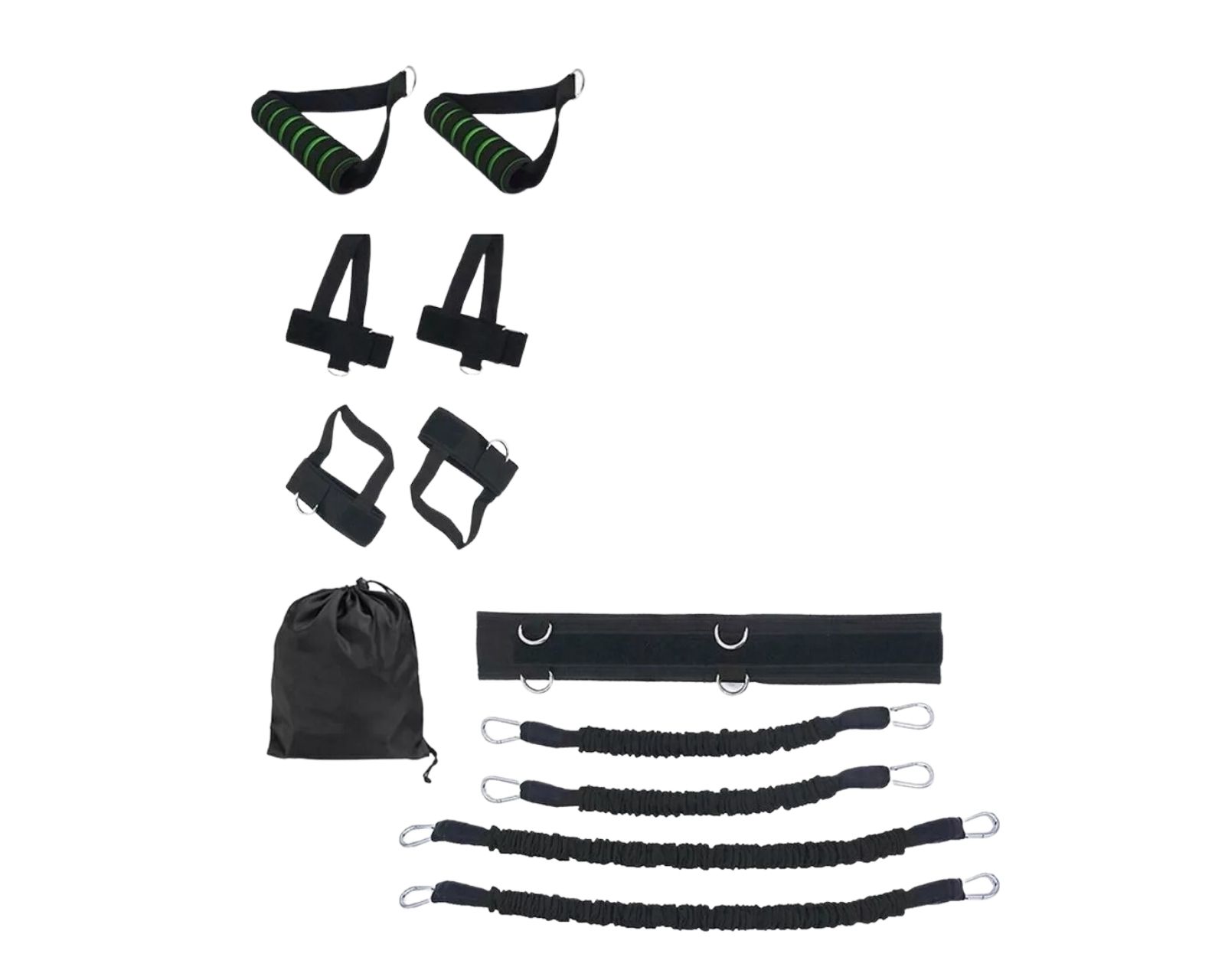 Set de 12 Piezas para Entrenamiento con Bandas y Ligas de Resistencia 30 Libras