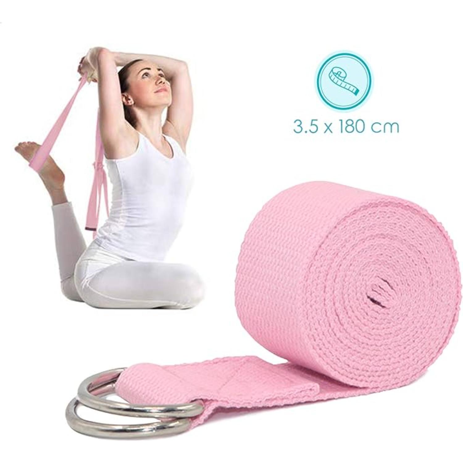 Foto 4 pulgar | Correa de Yoga Rosa Thefne de 1.8m para Mejorar Flexibilidad y Equilibrio