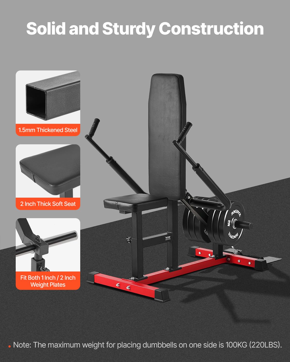 Foto 6 pulgar | Máquina De Inmersión Con Asiento Vevor Para Tríceps Y Bíceps Press Down 204 Kg - Venta Internacional.