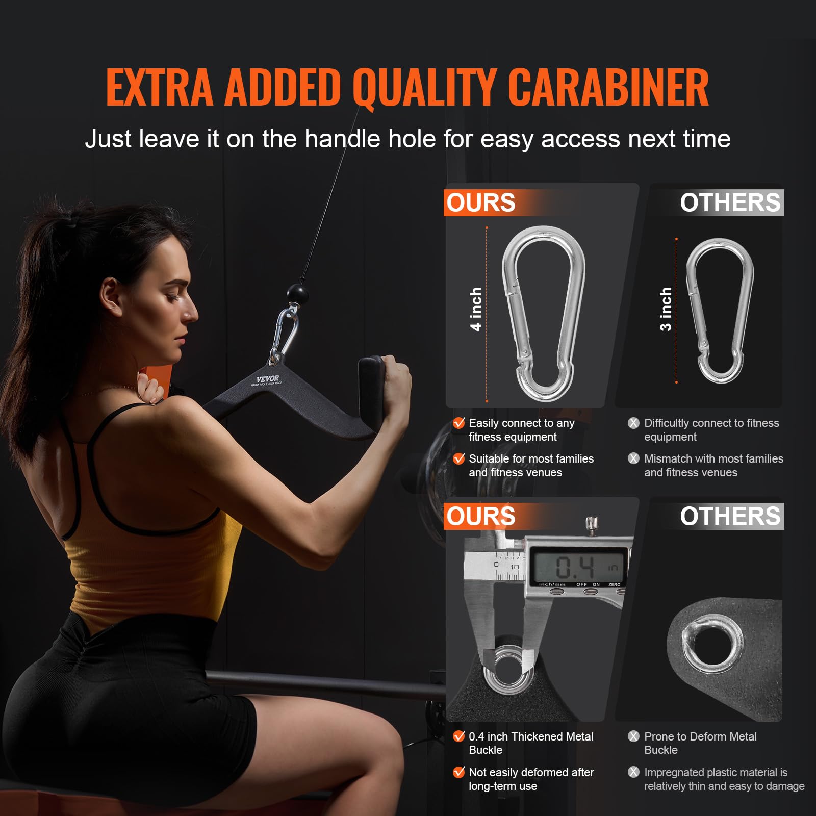 Foto 4 | Acoplamiento Para Máquina De Cables Vevor Lat Pulldown Con Barra En V Y Tríceps - Venta Internacional.