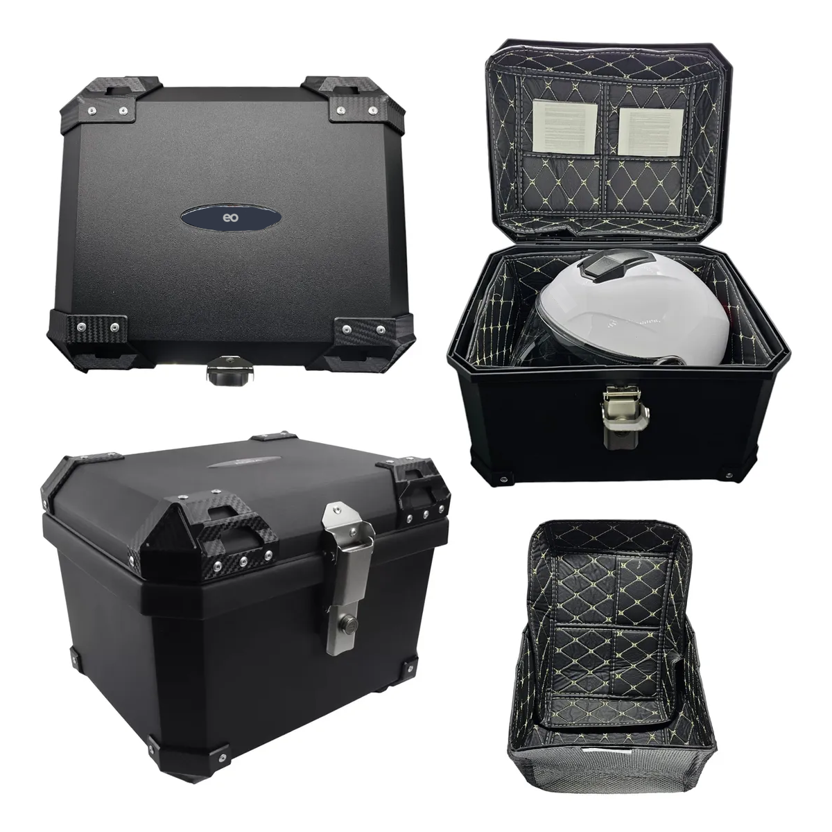 Foto 3 | Baul Moto Caja Acabado Aluminio Funda Interior Eo Safe Imports Esi-18626-1 Negro