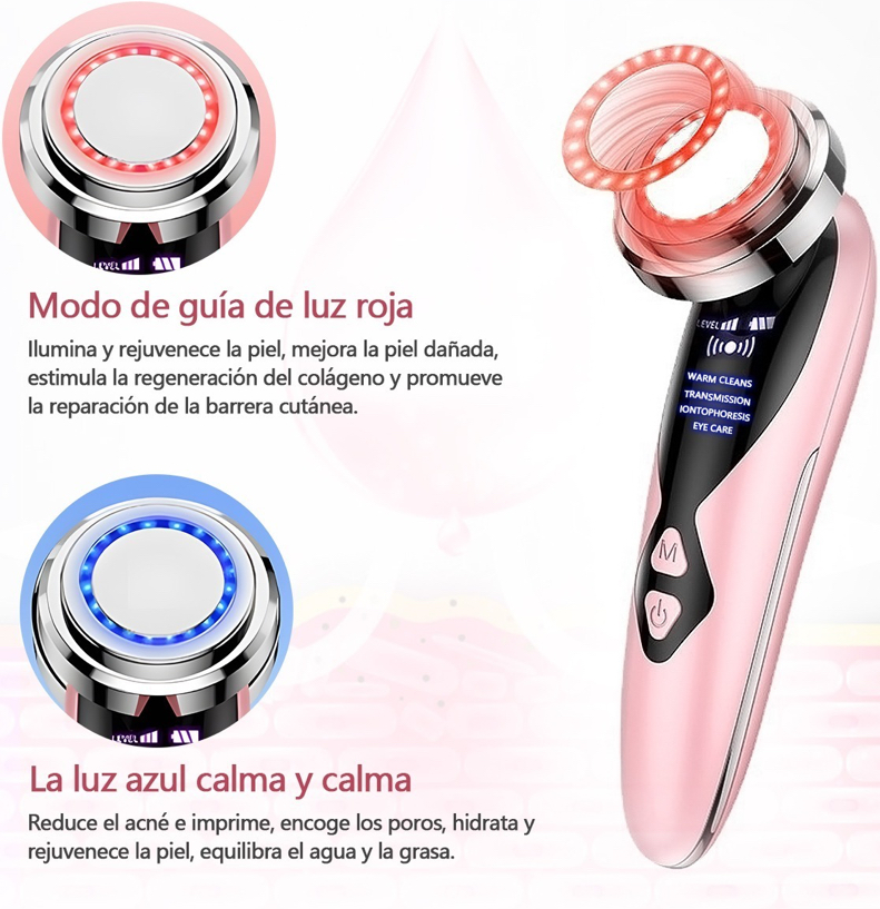 Foto 4 pulgar | Masajeador Facial Ultrasónico FUNBU 4 en 1 color Rosa