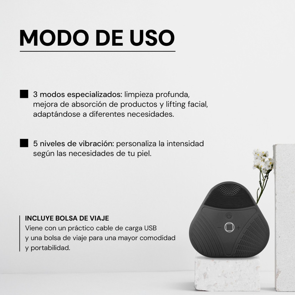 Foto 5 | Skincare Truth Ultrasonic Device Color Negro 5 Velocidades & 3 Texturas Recargable