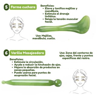 Foto 5 | Set de Masaje Facial de Guasha y Rodillo de Jade 7 Piezas