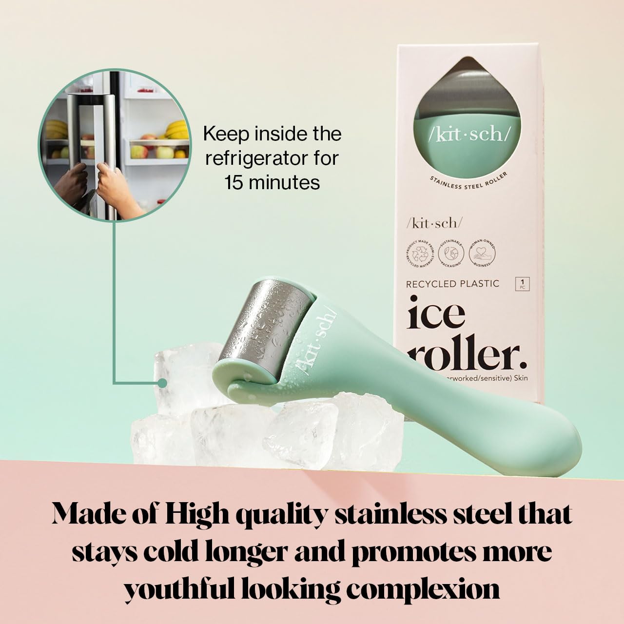 Foto 5 | Rodillo De Hielo Ice Face Roller Kitsch Para El Cuidado De La Piel, Color Verde Menta - Venta Internacional.