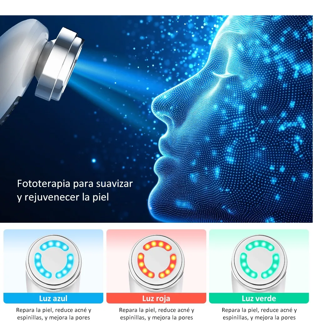 Foto 6 pulgar | Masajeador Facial Belug Electroporador Ultrasónico Antiarrugas Blanco