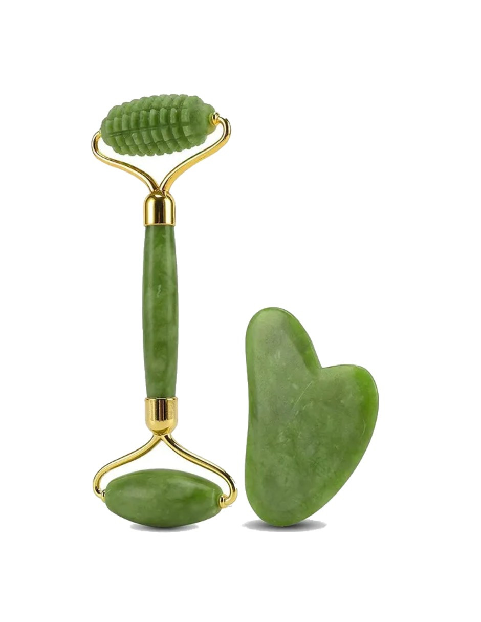 Foto 1 | Kit Rodillo De Masaje Facial De Jade Gua Sha