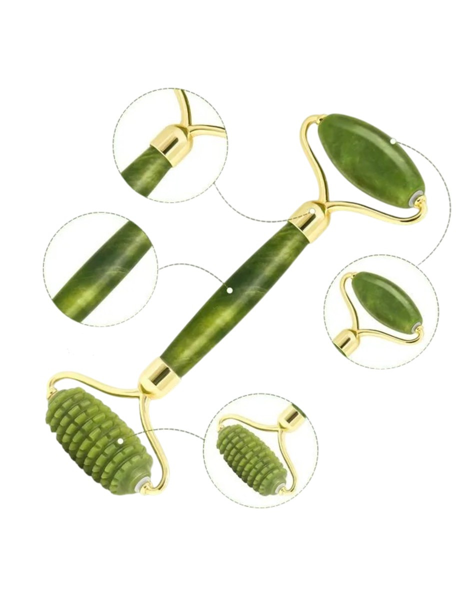Foto 3 | Kit Rodillo De Masaje Facial De Jade Gua Sha