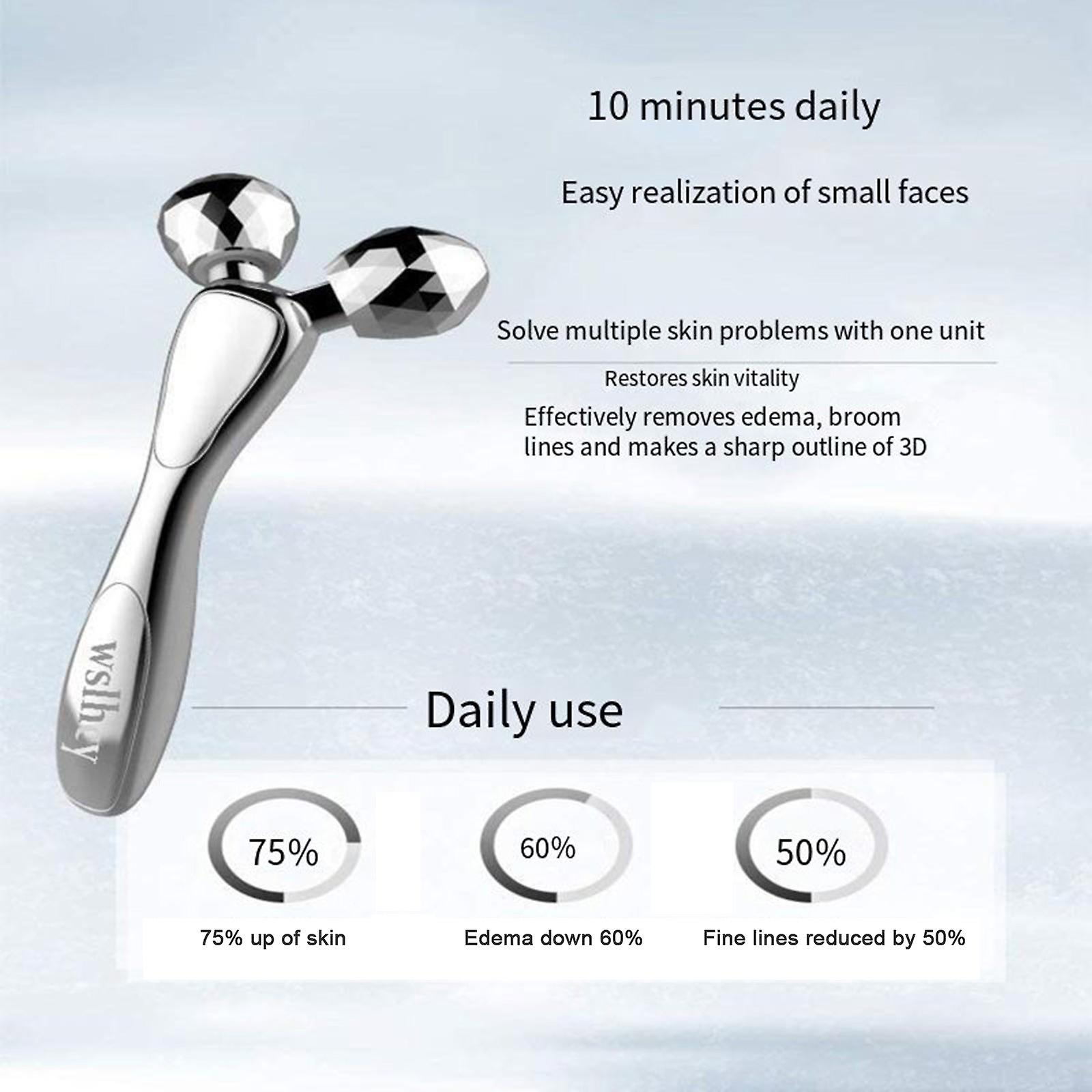 Foto 6 pulgar | Masajeador Manual Huoguo Waterproof Silver Roller Face 3d - Venta Internacional.