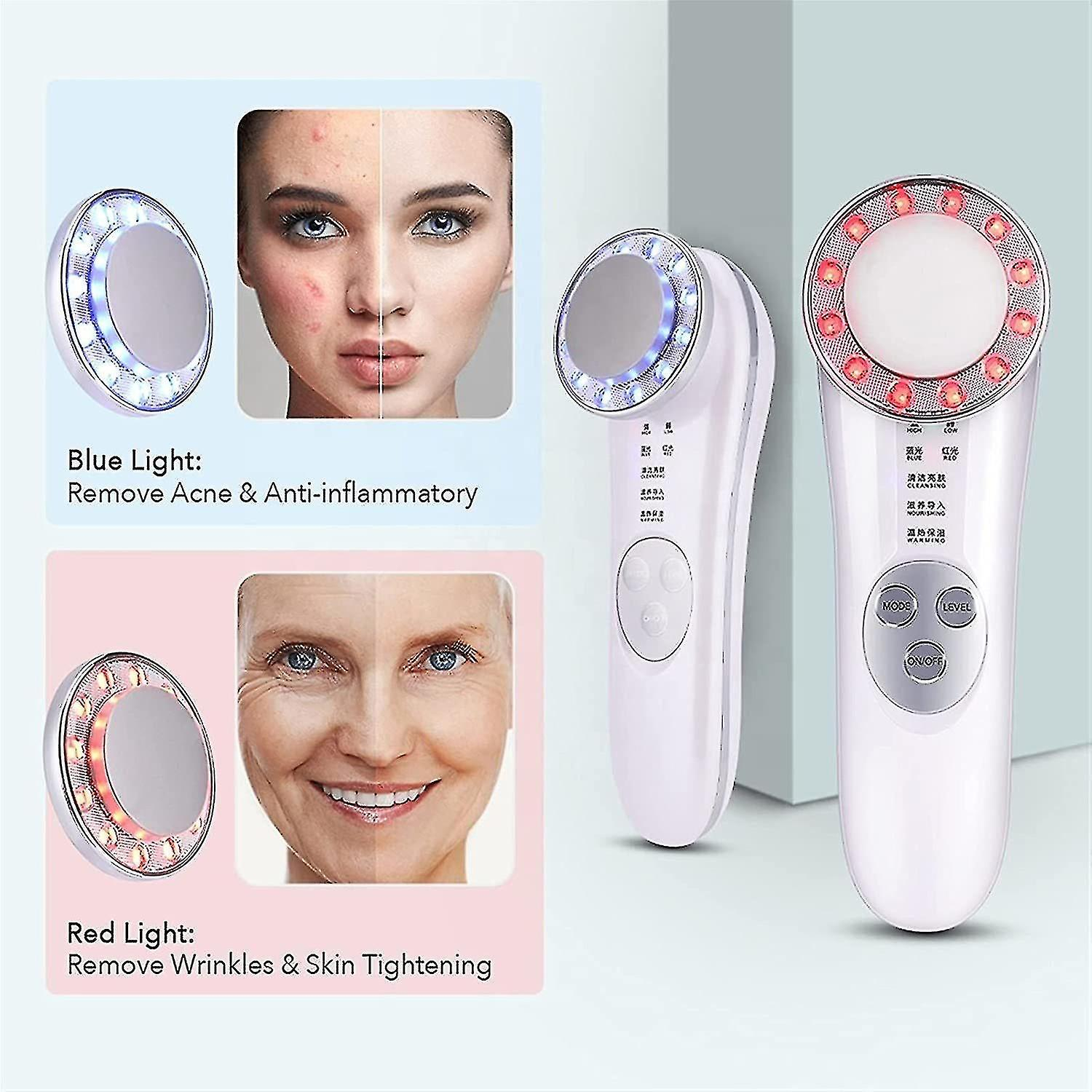 Foto 4 | Facial Cleansers Huoguo Masajeador Facial Led 7 En 1  Blanco - Venta Internacional.