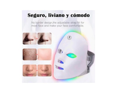 Foto 2 | Máscara De Terapia Facial Profesional Con 7 Colors Led Luz