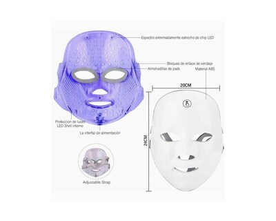 Foto 3 | Máscara De Terapia Facial Profesional Con 7 Colors Led Luz