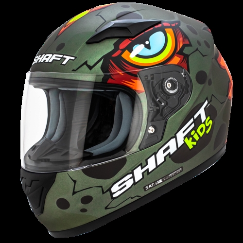 Foto 4 pulgar | Casco Infantil para Moto Shaft Yoigo color Anaranjado con Verde Integral Talla L