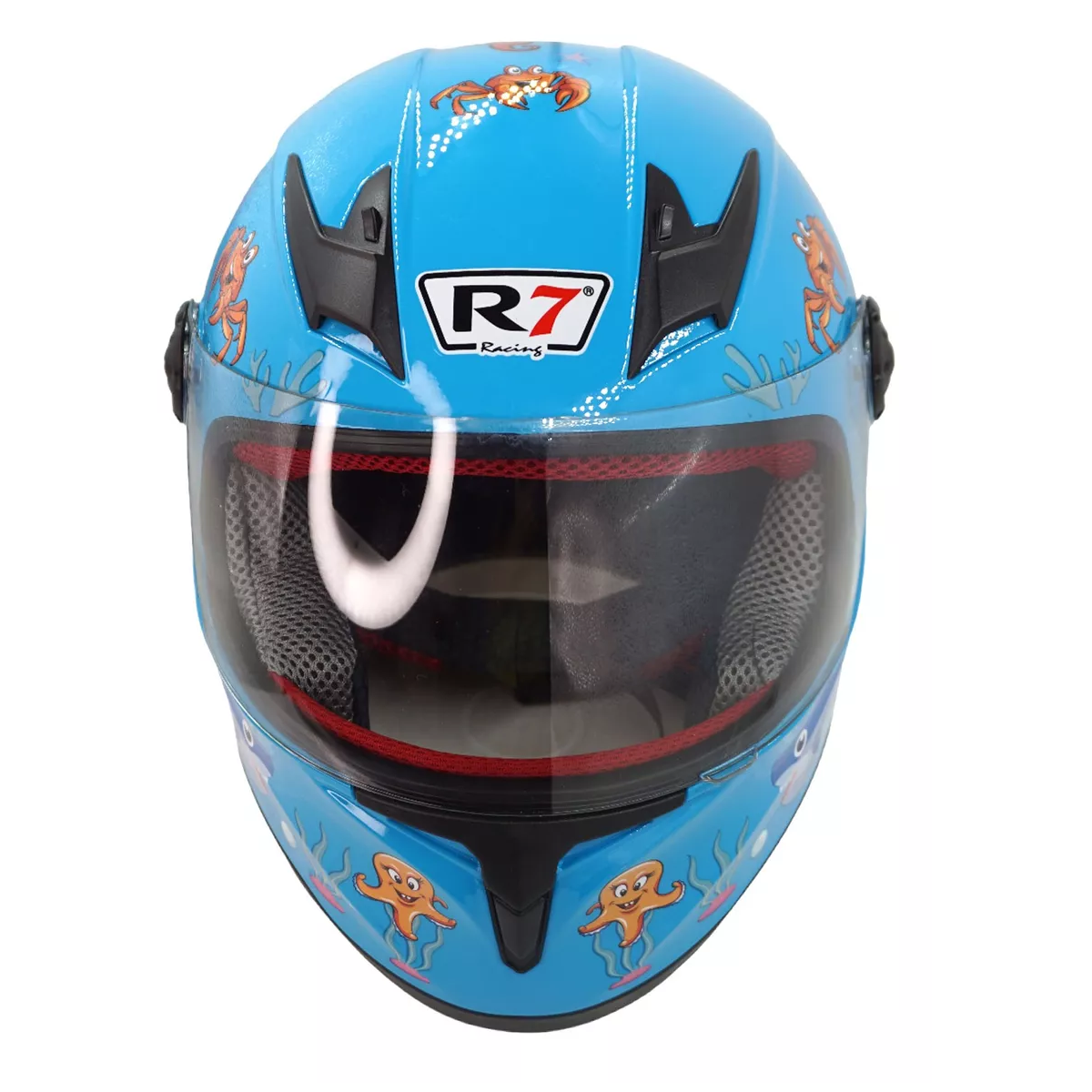 Foto 3 pulgar | Casco de Moto Infantil con Visera Abatible y Diseño de Tiburón en Azul Eo Safe Imports Esi-12133