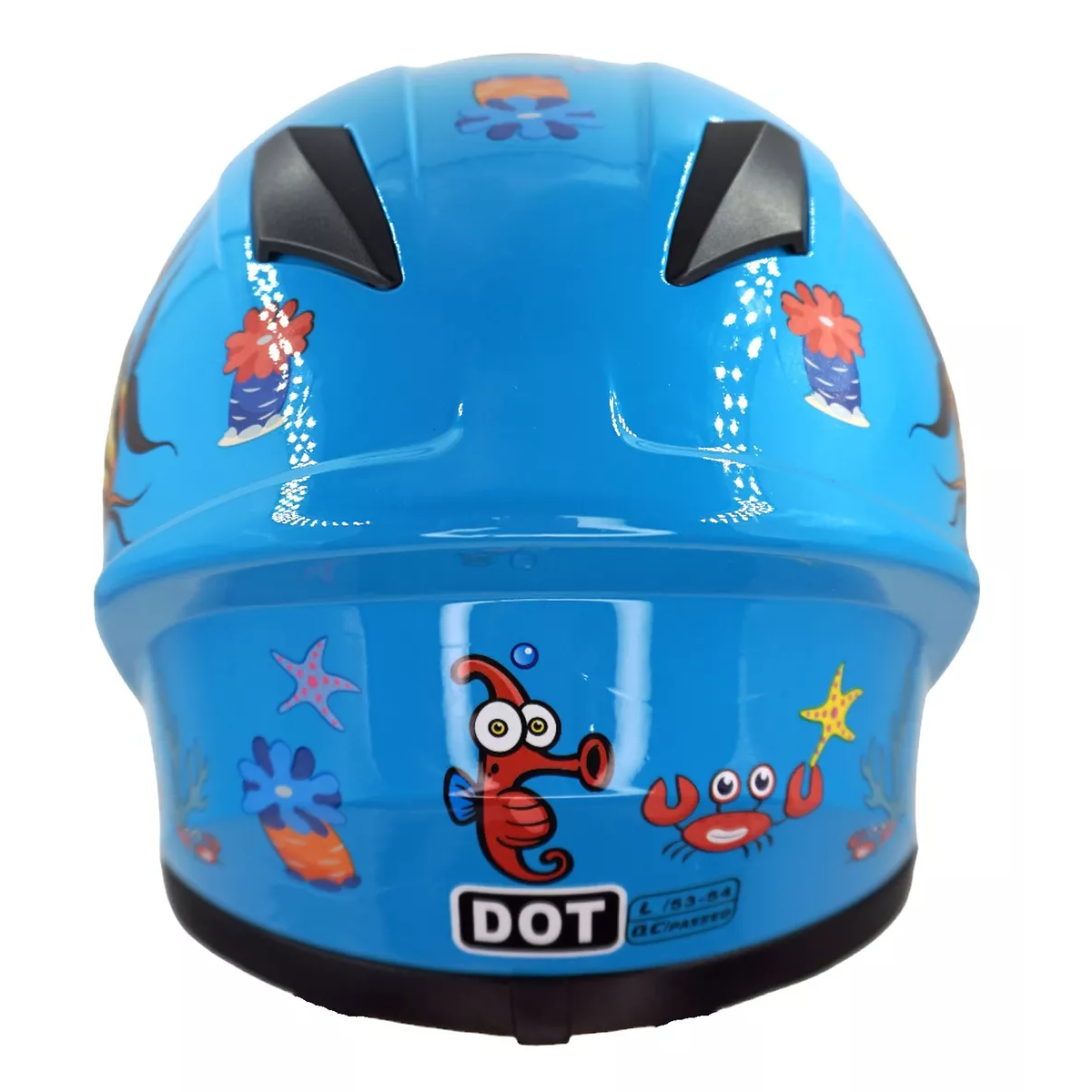 Foto 4 pulgar | Casco de Moto Infantil con Visera Abatible y Diseño de Tiburón en Azul Eo Safe Imports Esi-12133