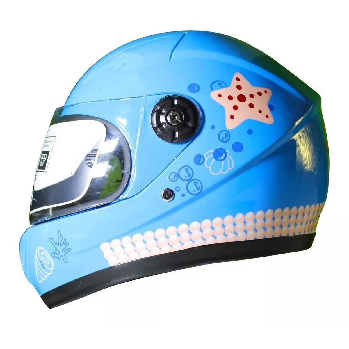 Casco Broche Seguridad Moto Caballito De Mar Eo Safe Imports Esi-13082 Azul