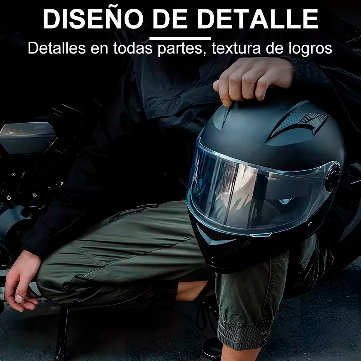 Foto 4 pulgar | Casco Para Moto Barato Abatible, Negro, Para Niños, Visera Doble