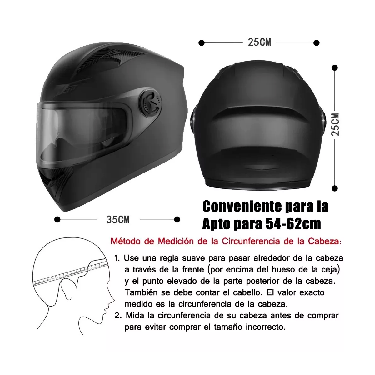 Foto 6 pulgar | Casco Para Moto Barato Abatible, Negro, Para Niños, Visera Doble