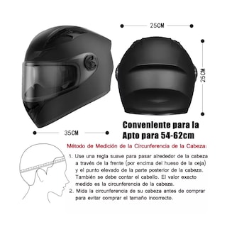 Foto 5 | Casco Para Moto Barato Abatible, Negro, Para Niños, Visera Doble