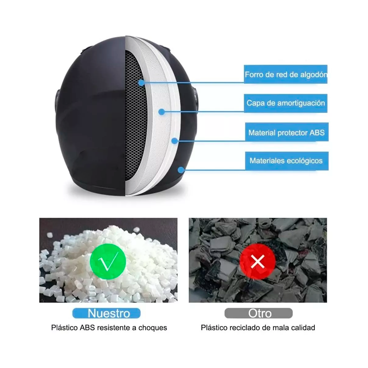 Foto 7 pulgar | Casco Para Moto Barato Abatible, Negro, Para Niños, Visera Doble