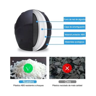Foto 6 | Casco Para Moto Barato Abatible, Negro, Para Niños, Visera Doble