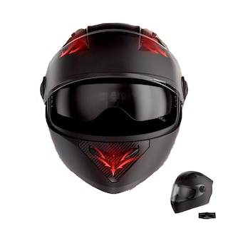 Foto 7 | Casco Para Moto Barato Abatible, Negro, Para Niños, Visera Doble