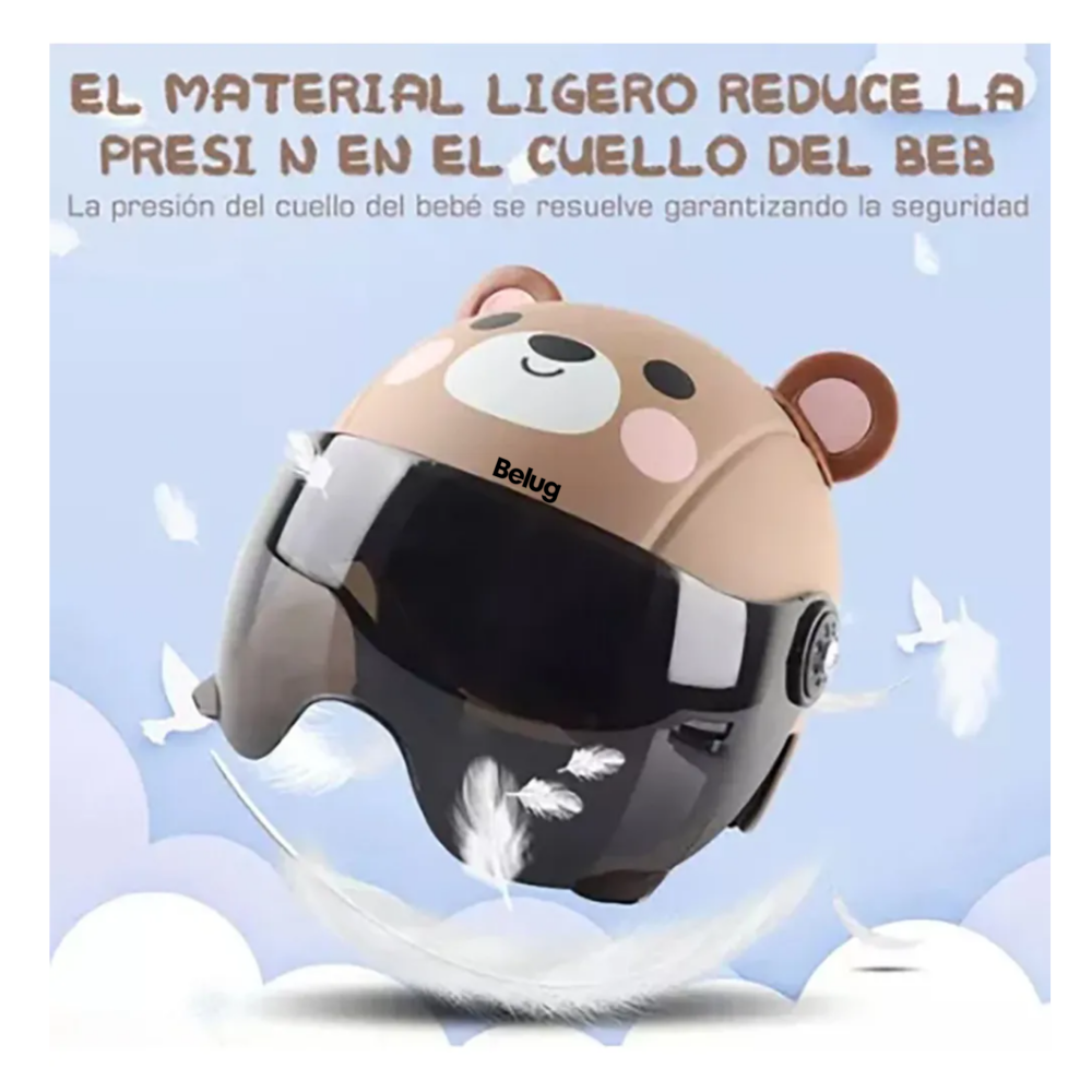 Foto 4 pulgar | Gorro De Ciclismo Con Casco De Dibujos Animados Para Niños Lab.g,  Café