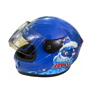 Foto 4 | Casco Infantil Belug Azul Cerrado Con Luz Shark Attack Brillante