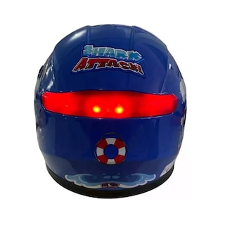 Foto 5 | Casco Infantil Belug Azul Cerrado Con Luz Shark Attack Brillante