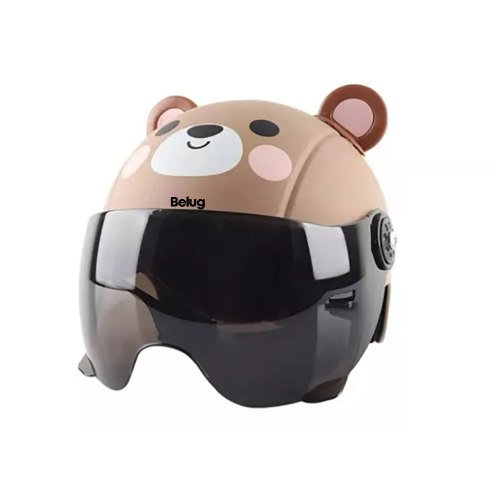 Foto 2 pulgar | Gorro De Ciclismo Con Casco De Dibujos Animados Para Niños Belug, Café