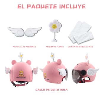Foto 2 | Casco Para Moto Belug Infantil Oso Con Alas Color Rosa