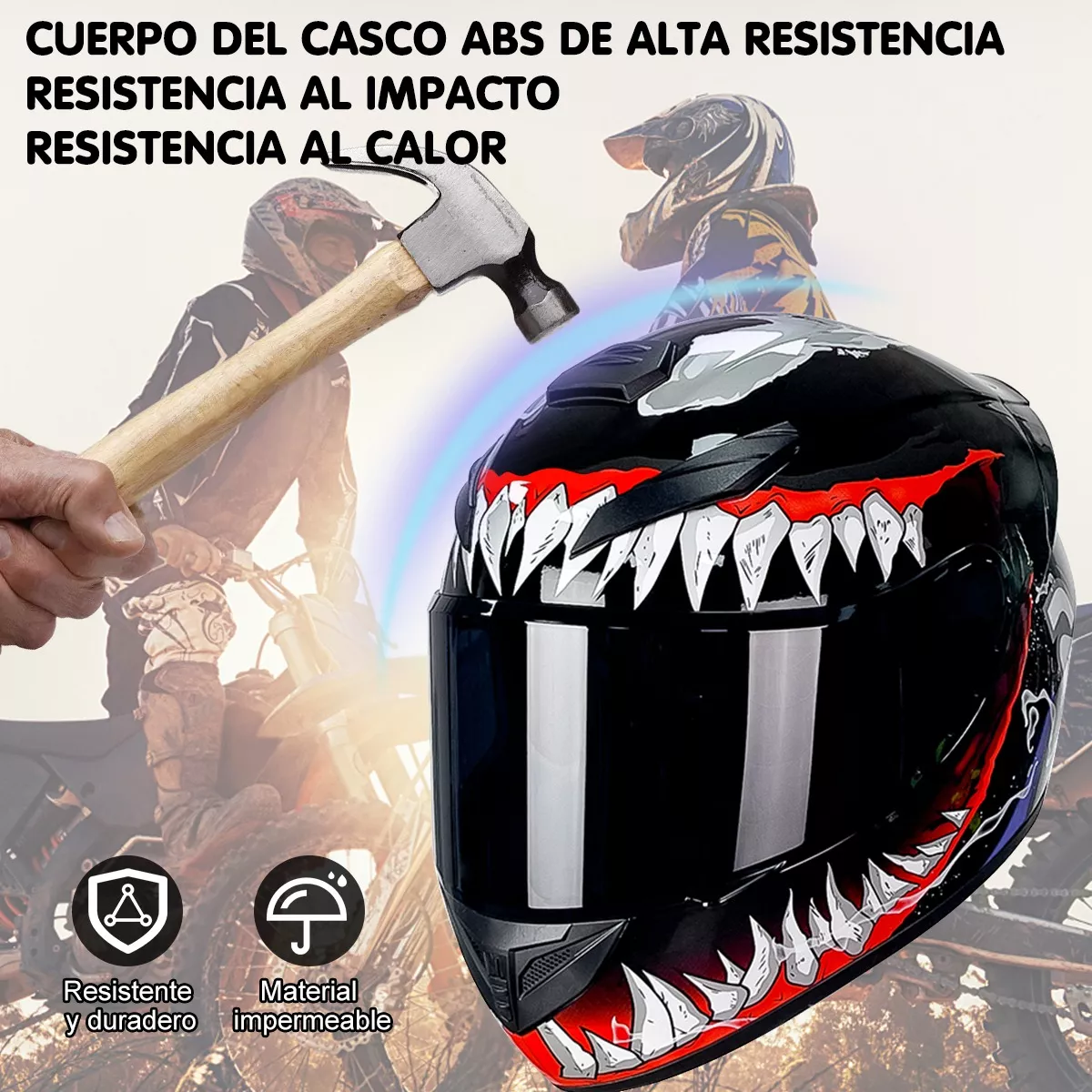 Foto 4 pulgar | Casco Abatible Venom Eo Safe Imports ESI-10036 Negro