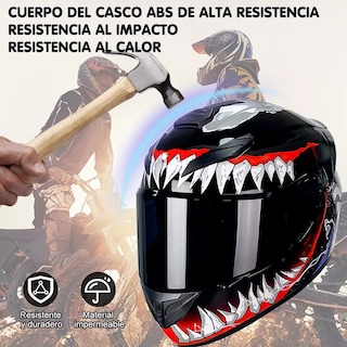 Foto 3 | Casco Abatible Venom Eo Safe Imports ESI-10036 Negro