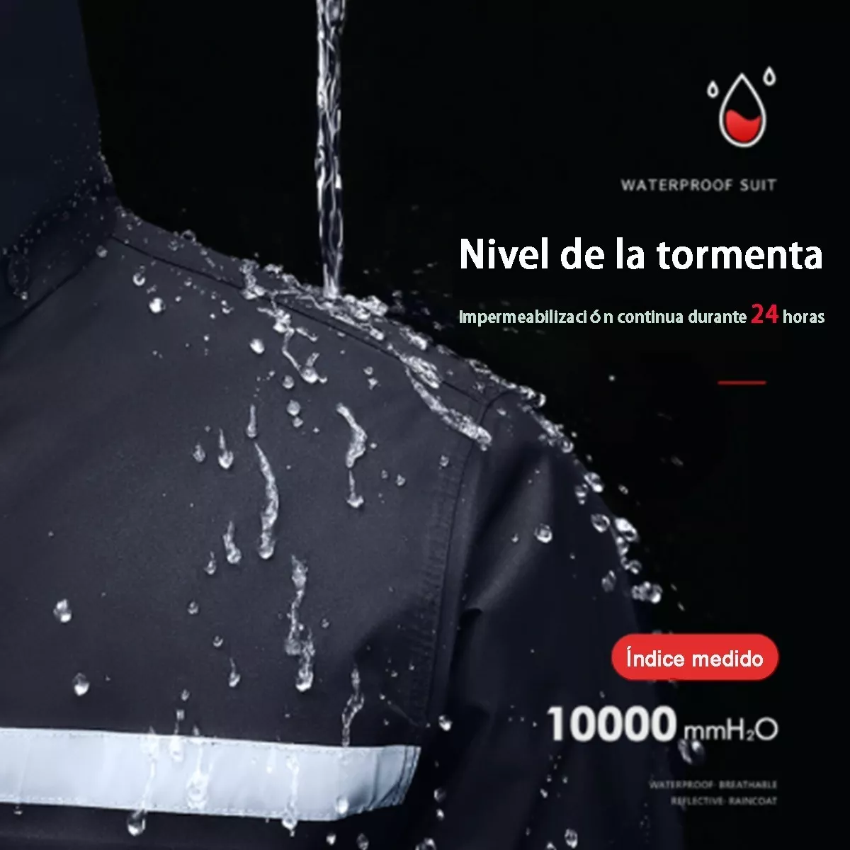Foto 2 | Impermeable para Motociclista Reflejante Eo Safe Imports Negro
