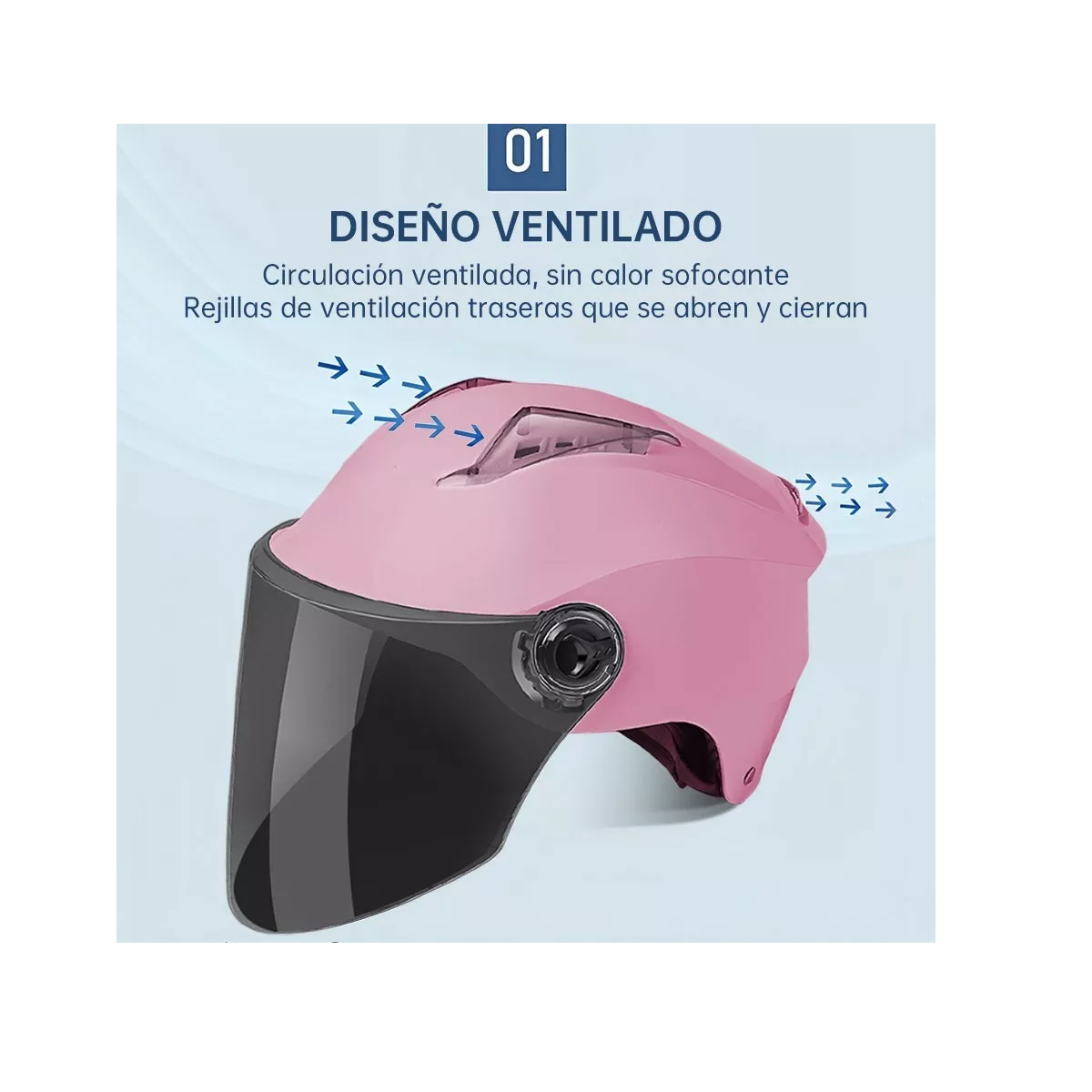 Foto 3 pulgar | Casco para Usar con Motocicleta Eléctrica Eo Safe Imports ESI-10038 Rosa