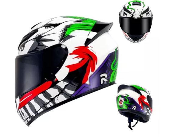 Asco De Moto Deportivo Diseño Con Lentes Negras, Joker T-l $2,613
