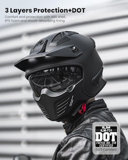 Foto 4 | Casco Ilm Negro para Motociclista-Venta Internacional